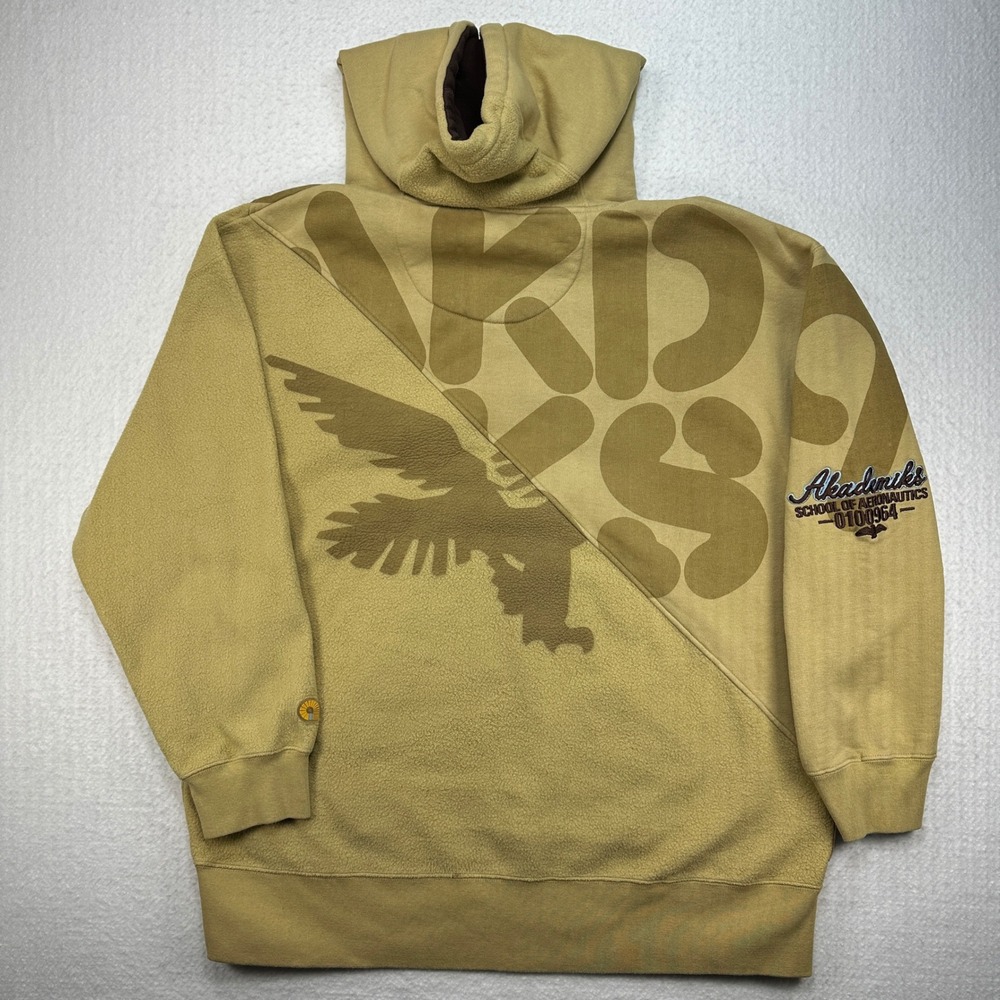 Akademiks Aviation Academy Hoodie Mens XXL Brown Y2K Streetwear Graphic Patch - Picture 3 of 10